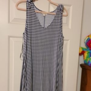 Knee length black & white tank dress